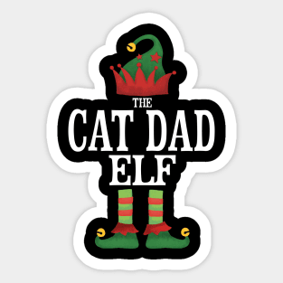 Cat Dad Elf Matching Family Group Christmas Party Pajamas Sticker